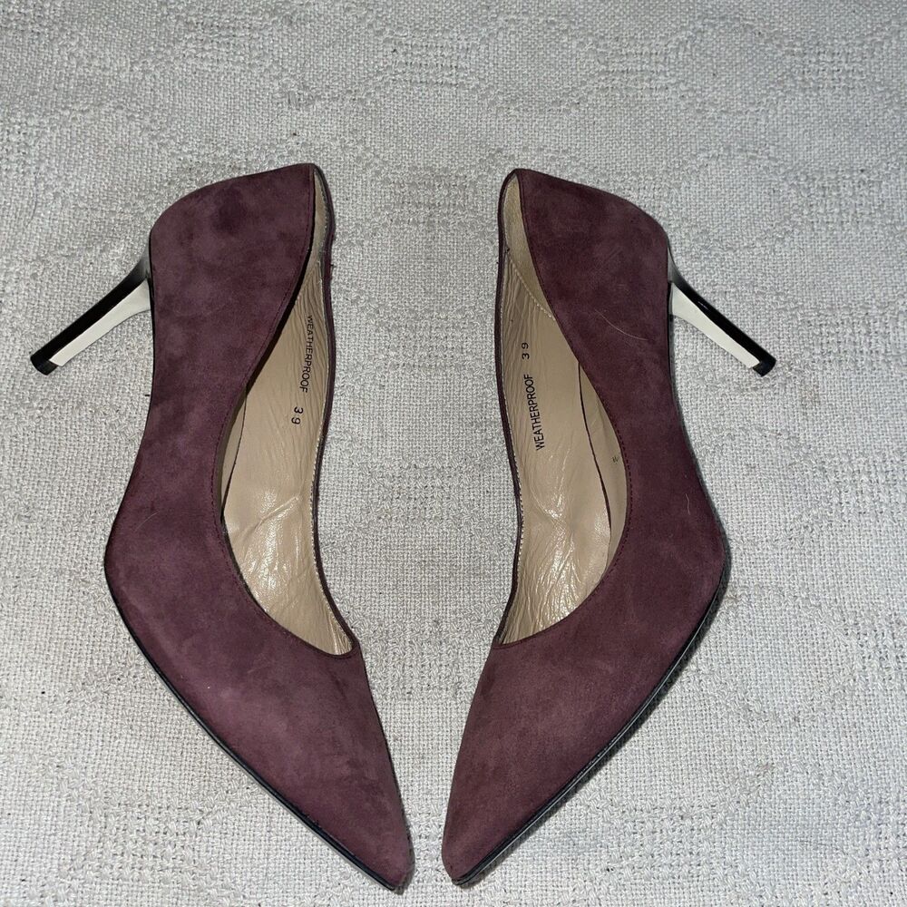 Ron White Italy Women’s Dress Pumps Size 39 U.S. 8 M Plum Leather Going Out City